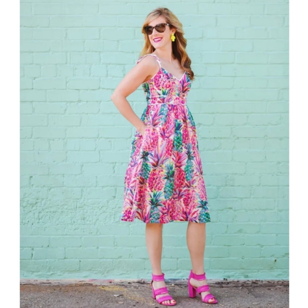 J.Crew Ratti Pineapple Summer Dress- size 14 
Hard to find!!